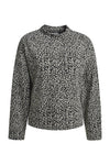 Milano Sweatshirt, black print, schwarz-grau, Stehkragen, turtle neck, langärmlig, ohne Bündchen