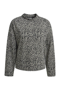 Milano Sweatshirt, black print, schwarz-grau, Stehkragen, turtle neck, langärmlig, ohne Bündchen