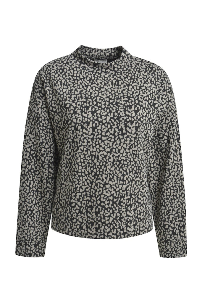 Milano Sweatshirt, black print, schwarz-grau, Stehkragen, turtle neck, langärmlig, ohne Bündchen