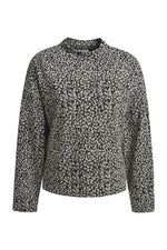 Milano Sweatshirt, black print, schwarz-grau, Stehkragen, turtle neck, langärmlig, ohne Bündchen