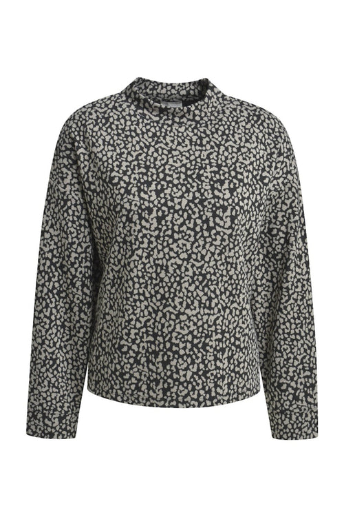Milano Sweatshirt, black print, schwarz-grau, Stehkragen, turtle neck, langärmlig, ohne Bündchen