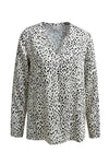 Milano Bluse, black print, schwarz-weiß, V-Ausschnitt, langärmlig, Viskose