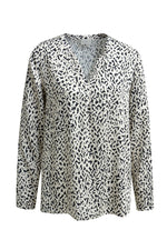 Milano Bluse, black print, schwarz-weiß, V-Ausschnitt, langärmlig, Viskose
