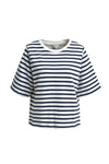 Milano Sweatshirt, kurzärmlig, navy print, blau-weiß gestreift, maritim, Rundhalsausschnitt