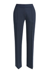 Milano Hose, navy Print, Nadelstreifen, Gummibund, Ziernaht, blau, feiner weißer Streifen