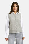 Milano Strickweste, Weste, knitwear, grey melange, grau, ärmellos, Knopfleiste, Alpaka