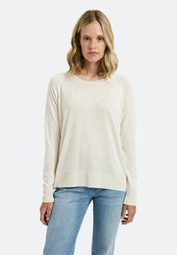 Milano Pullover, Rundhalsausschnitt, cream, offwhite