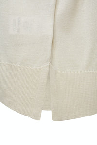Milano Strickpulli, beige, kleiner Schlitz