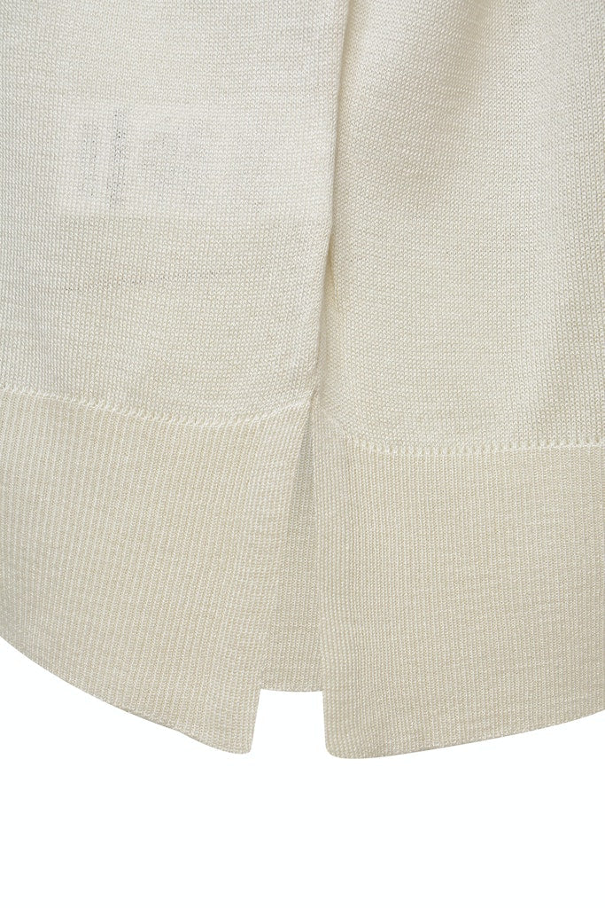 Milano Strickpulli, beige, kleiner Schlitz