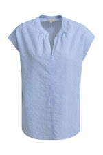 Milano Kurzarm-Bluse gestreift azur print