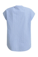 Milano Kurzarm-Bluse gestreift azur print