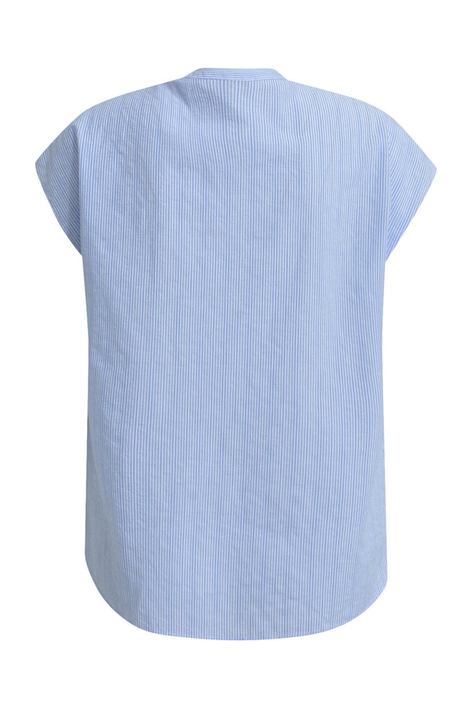 Milano Kurzarm-Bluse gestreift azur print