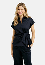 Milano Kurzarm-Bluse dunkelblau