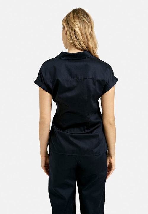 Milano Kurzarm-Bluse dunkelblau