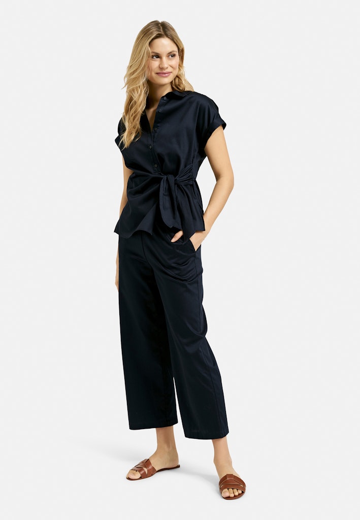 Milano Kurzarm-Bluse dunkelblau