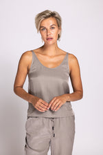 Zhrill, Top, Tanktop, ZHTADA, glänzend, Viskose, taupe