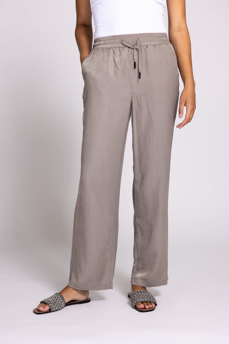 Zhrill, Hose, ZHISLA, straight fit, Viskosemischung, grau, elastischer Bund, Gummizug