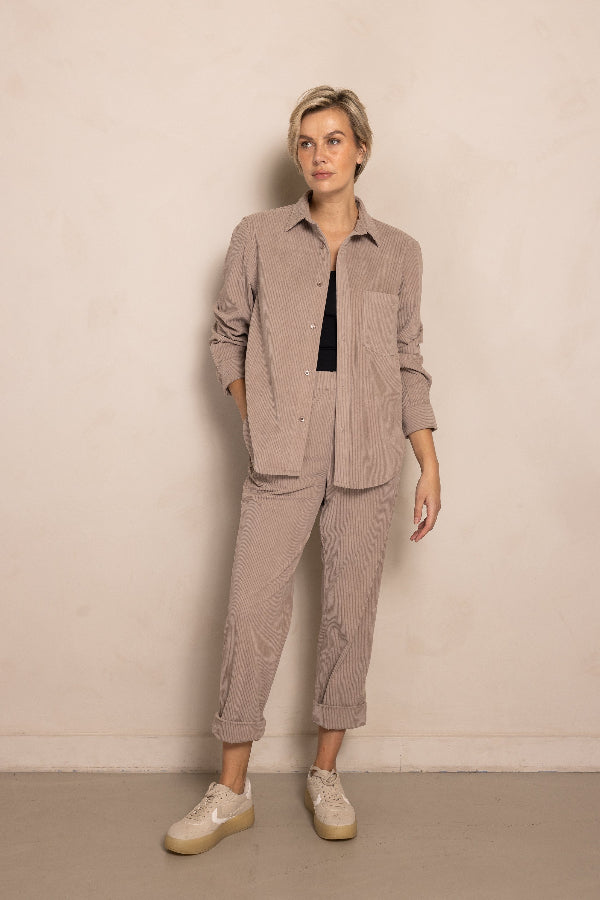 Zhrill, Hemdbluse, Cordbluse, ZHTJURA, beige