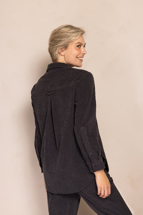 Zhrill Cordbluse Tjura anthrazit
