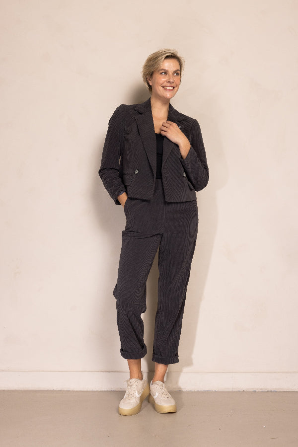 Zhrill, non denim pants, Cord, dunkelgrau, passend zu Tjura