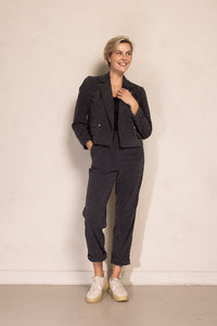 Zhrill, non denim pants, Cord, dunkelgrau, passend zu Tjura