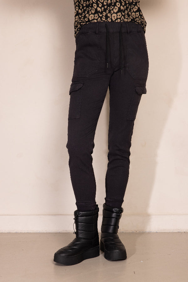 Zhrill Cargohose, Hose, Daisey Striped, black, schwarz