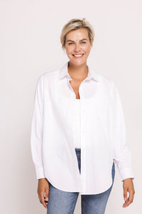 Zhrill Hemdbluse Alissa offwhite, langärmlig, Kragen, Knopfleiste