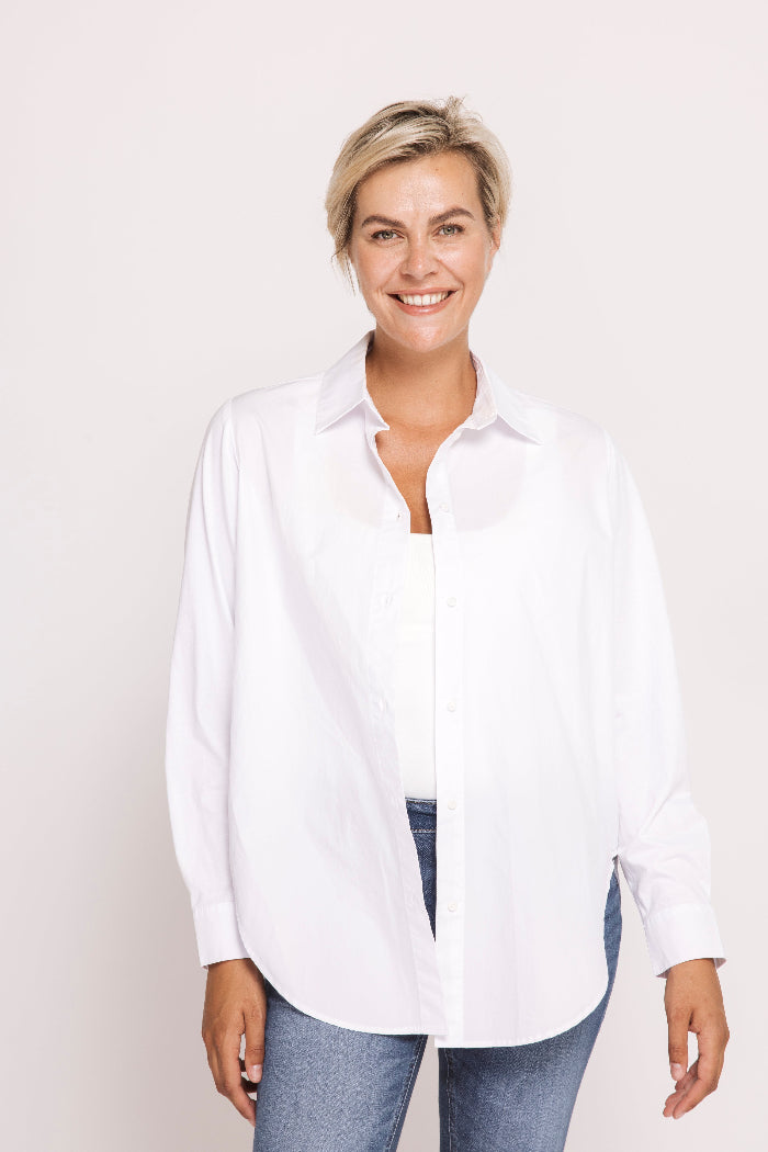 Zhrill Hemdbluse Alissa offwhite, langärmlig, Kragen, Knopfleiste