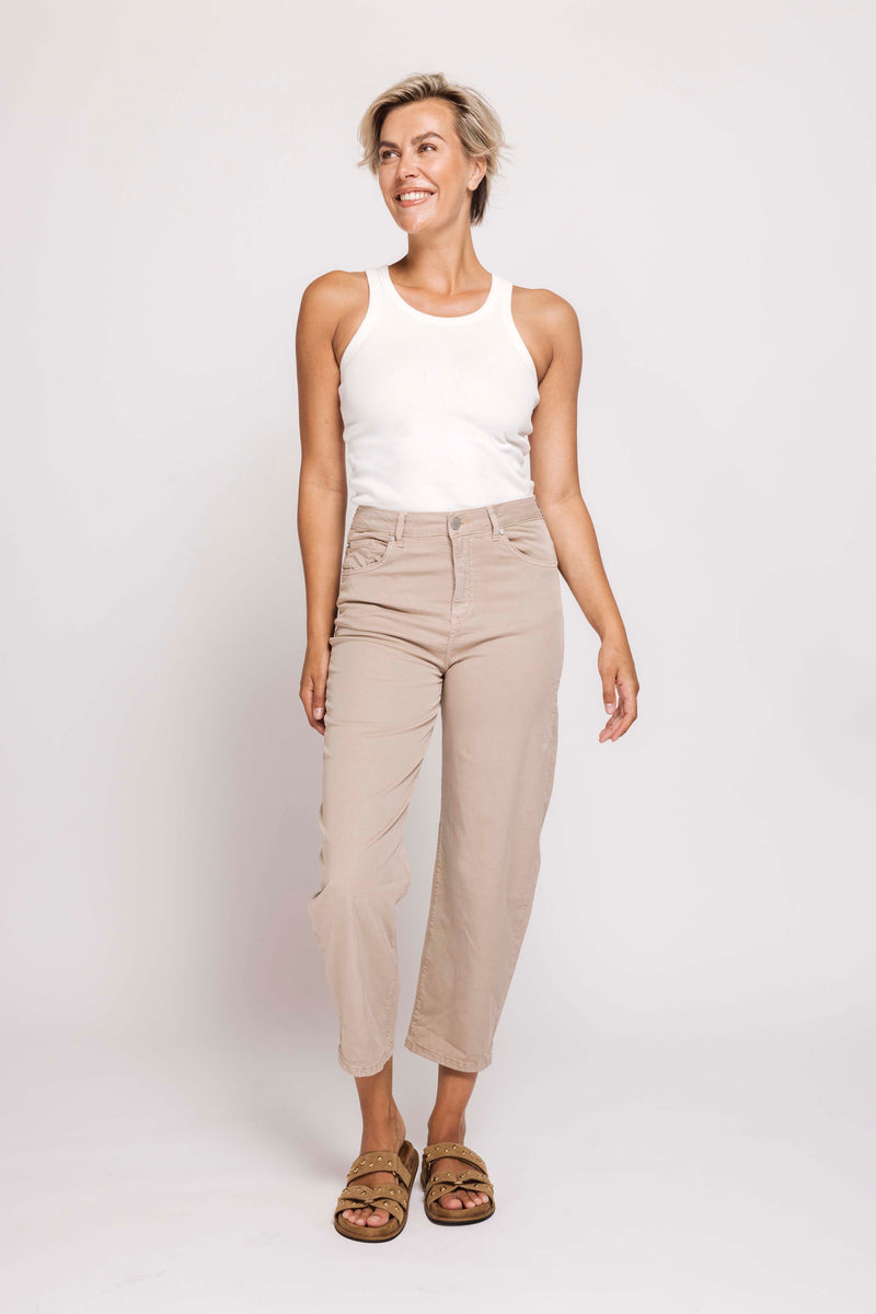 Zhrill Jeans Iza sand, high waist, beige, relaxed fit