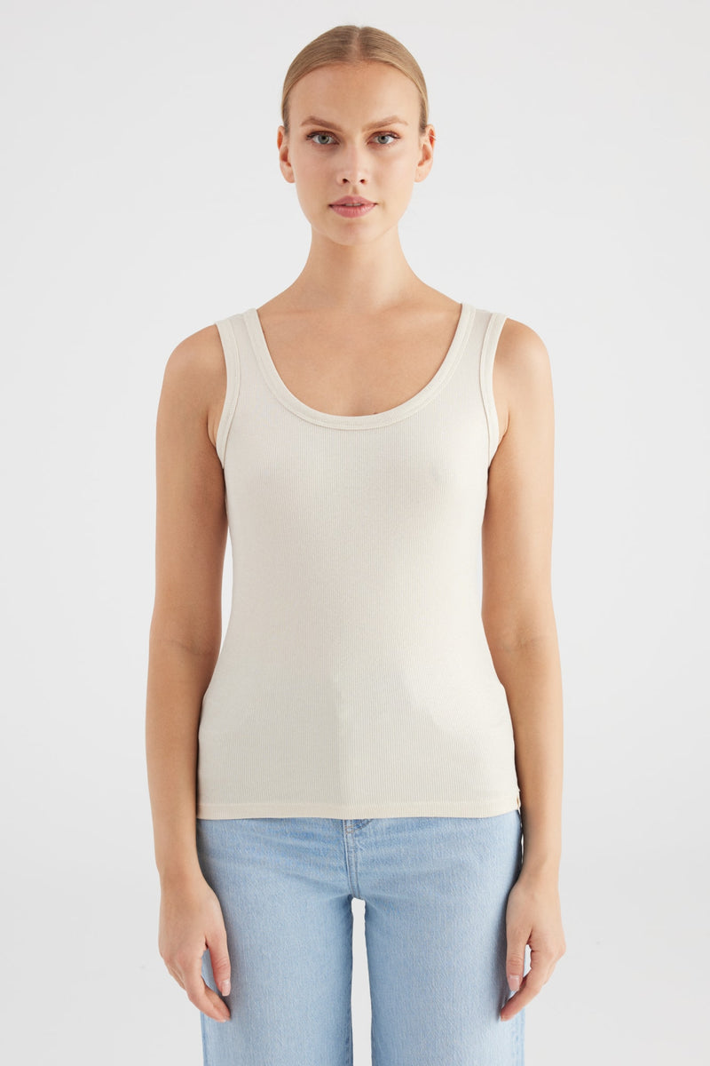 Cup of Joe Tanktop Olivia gold pearl (2026), ärmellos, gerippt, Rundhalsausschnitt