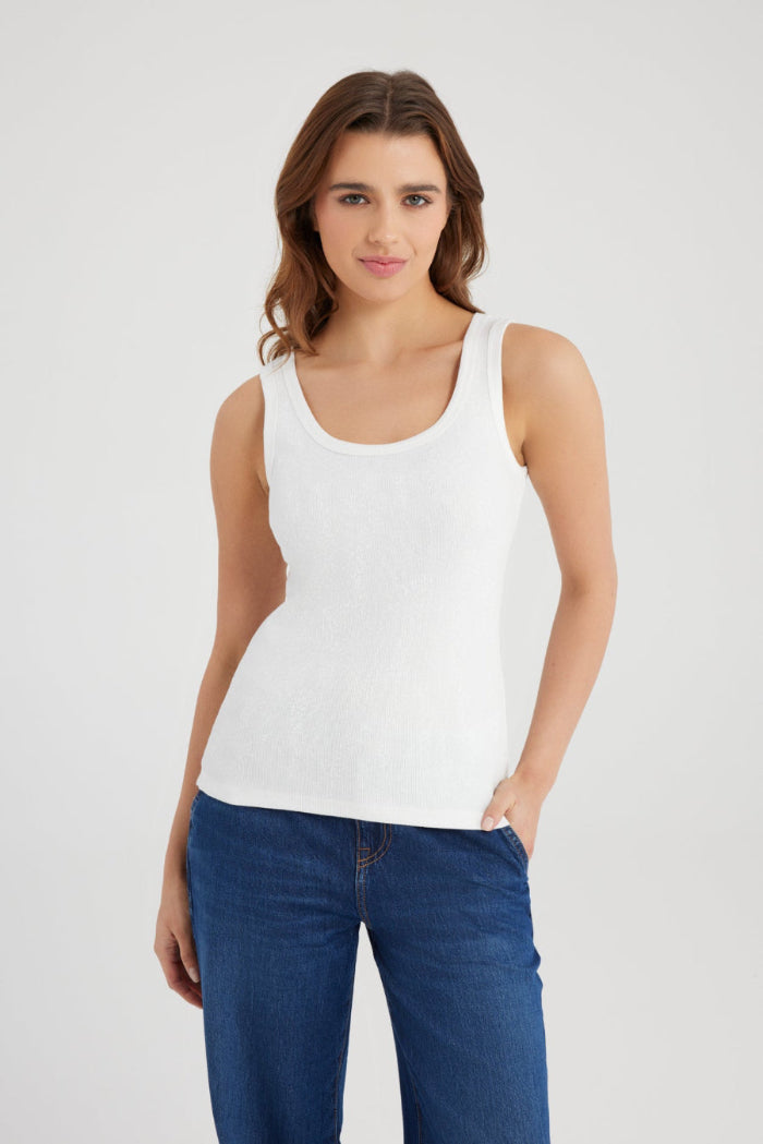 Cup of Joe Tanktop Olivia white pearl