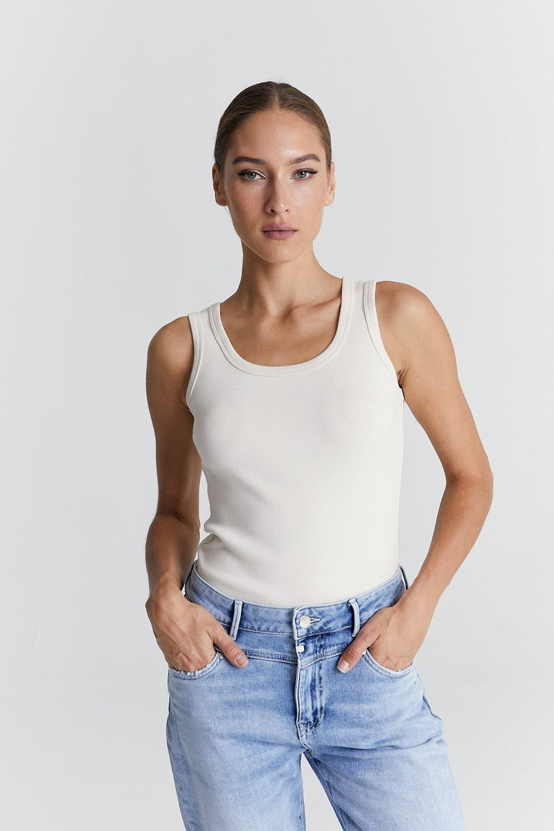 Cup of Joe Tanktop Olivia, offwhite, gerippt