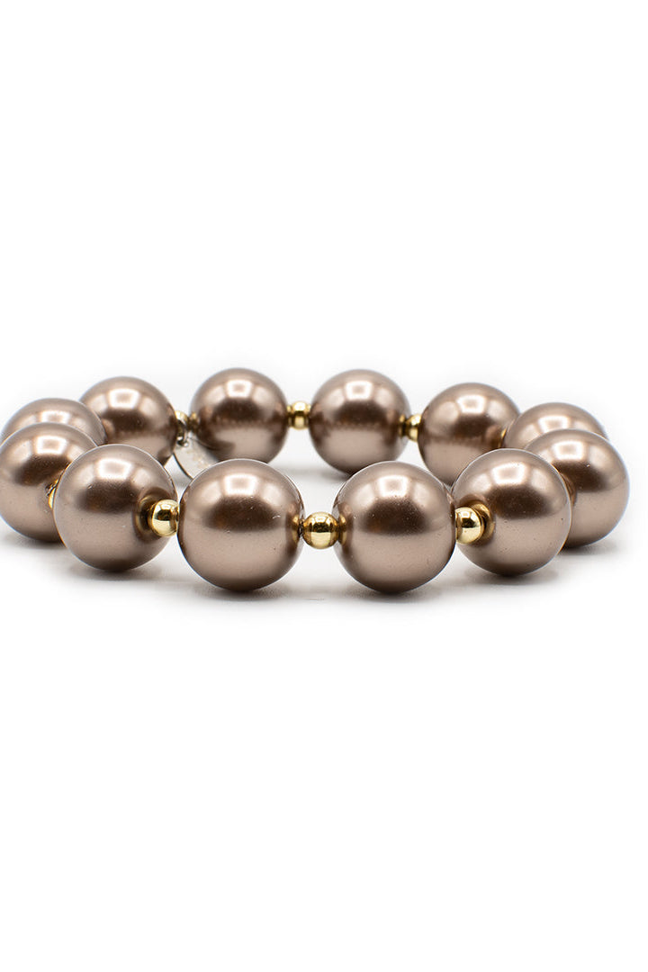 Inrosa Armband Pearl bronze, Glasperlen