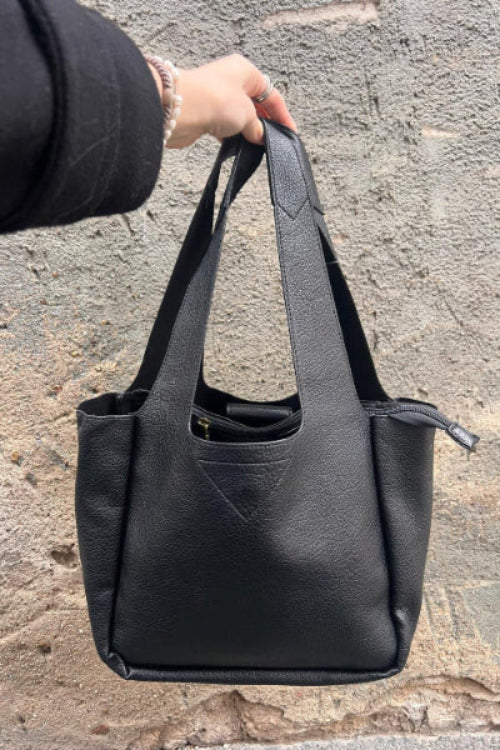 zaZa´z Handtasche schwarz, black, Reißverschluss, Innentasche