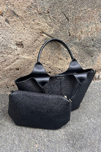zaZa´z Handtasche schwarz, Druckknopf, Innentasche