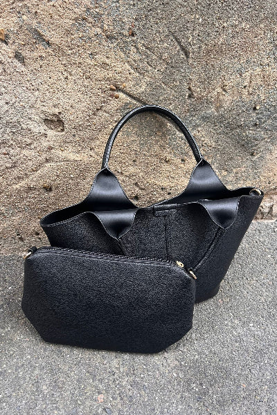 zaZa´z Handtasche schwarz, Druckknopf, Innentasche