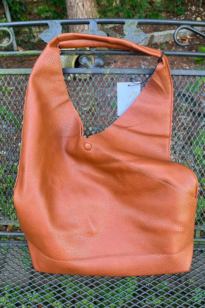 TrendVille Beuteltasche hellbraun, unifarben, Tasche, Beutel, Handtasche, Polyurethan