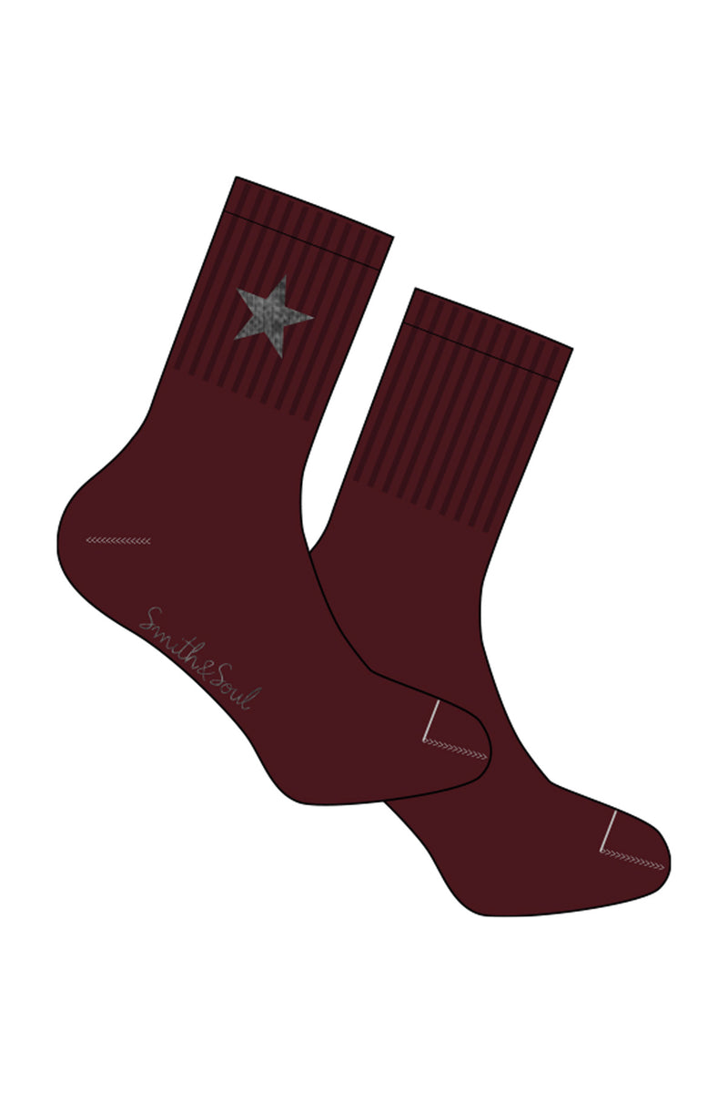 Smith & Soul Socken mit Stern bordeaux