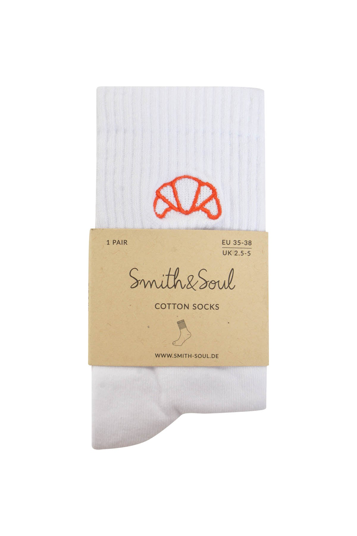 Smith & Soul Socken mit Croissant weiß/mandarin red