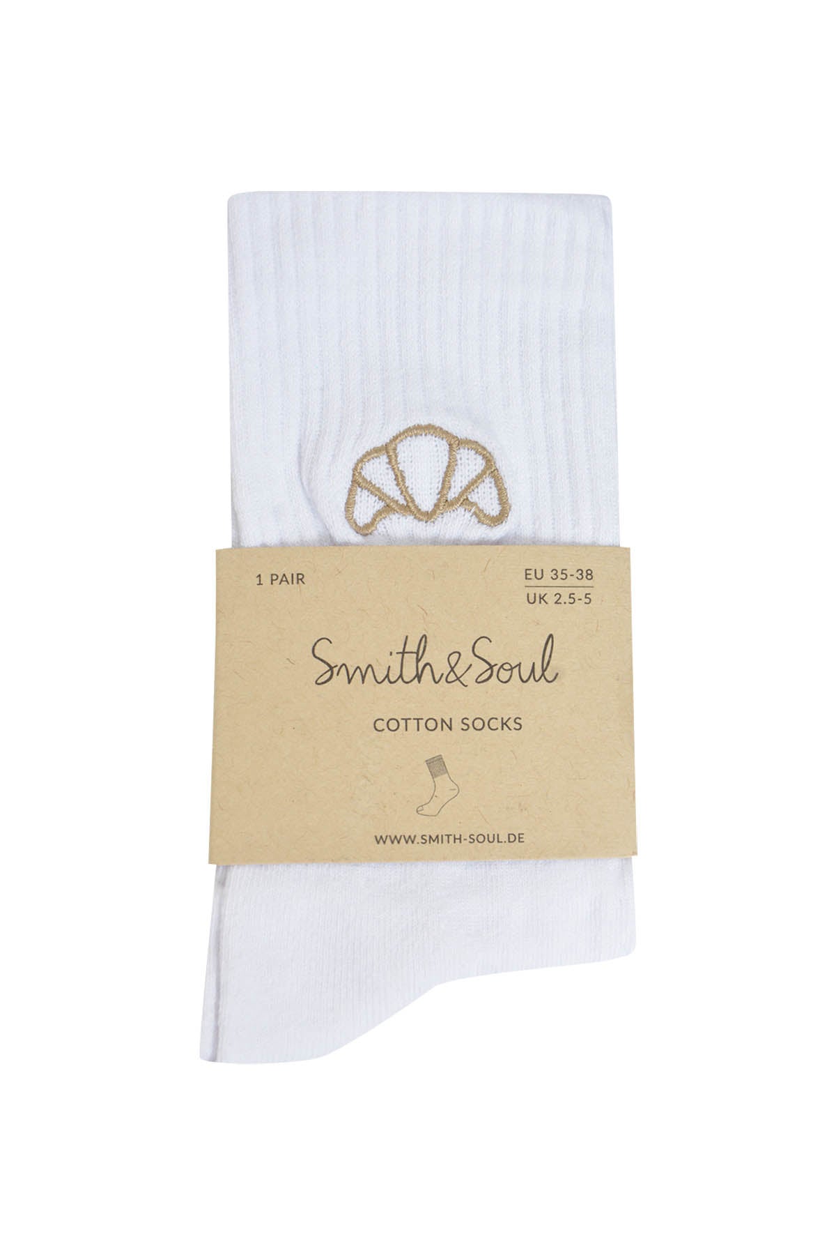Smith & Soul Socken mit Croissant weiß/taupe