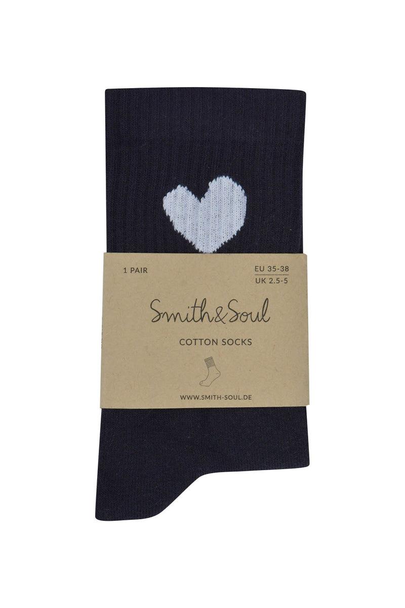 Smith & Soul Socken mit Herz marine/weiß, dunkelblau