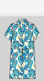 Comma Kleid blue print