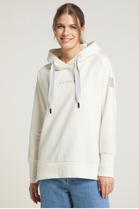 Elbsand Women Hoodie Svana, cloud white, loose fit