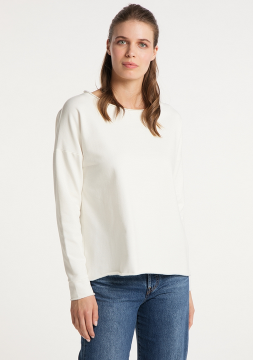 Elbsand Women Sweatshirt Riane, cloud white, loose fit