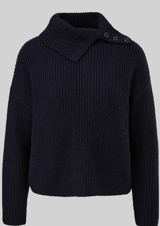 Comma Wollpullover navy