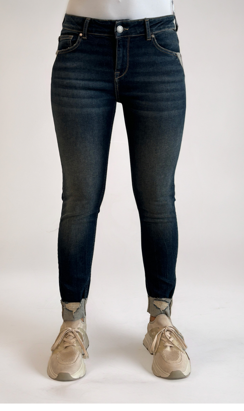 Zhrill Jeans Nove, dark blue denim, skinny fit, verkürzte Länge