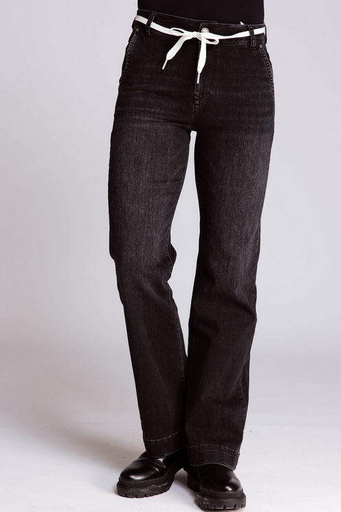 Zhrill Jeans Roa, black denim, dunkle Waschung, gerades Bein