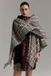 Comma Indoor-Poncho kariert braun