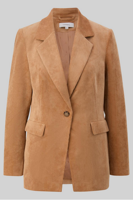 Comma Blazer, milk coffee, Reverskragen, Knopf, Klappentaschen, unifarben