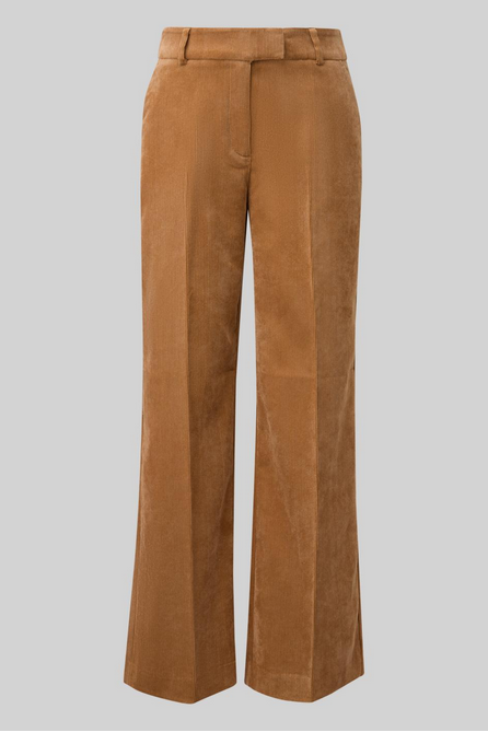 Comma Hose, milk coffee, wide fit, Bügelfalte, unifarben